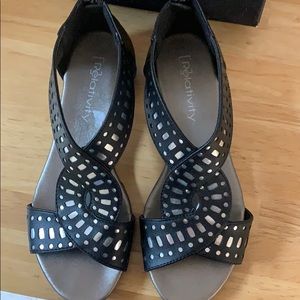 Black with silver stud sandals